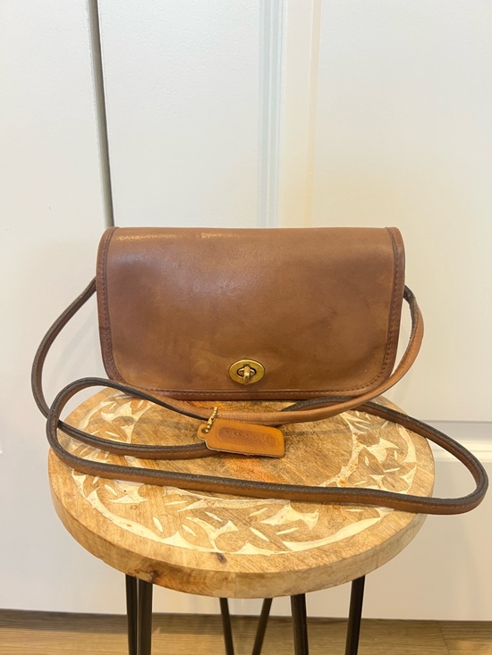 Coach Handbags - VTG. 70’s Coach NYC  Dinky Penny Classic Brown Leather Crossbody Bag